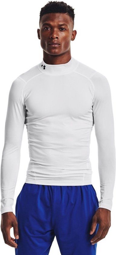 Under Armour UA HG Heatgear Armour compressie Mock Long Sleeve Heren Sportshirt - White - Maat L