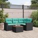 Maison Exclusive - Ensemble de meubles de jardin 5 pièces avec canapé et coussins, noir, en polyrotin