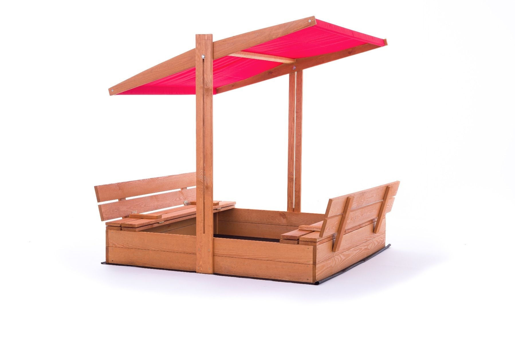 Viking Choice Zandbak - hout - met dak en bankjes - 140x140 cm - rood