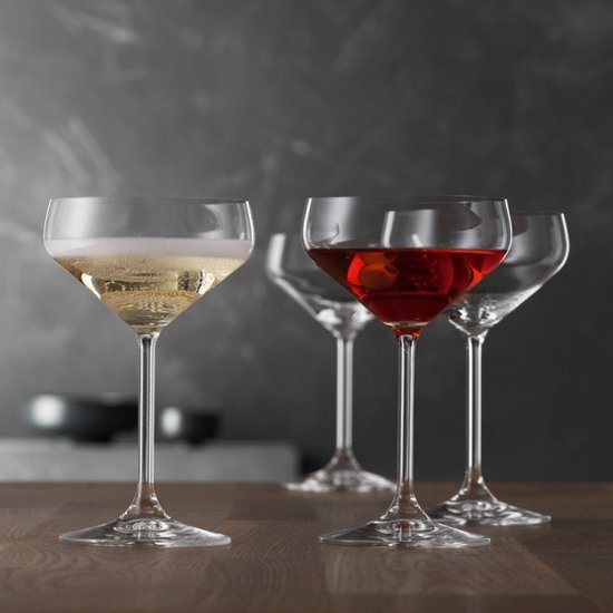 Spiegelau & Nachtmann 4-delige cocktailschaalset, champagneschaal/coupette glas, kristalglas, 290 ml, Style, 4670188