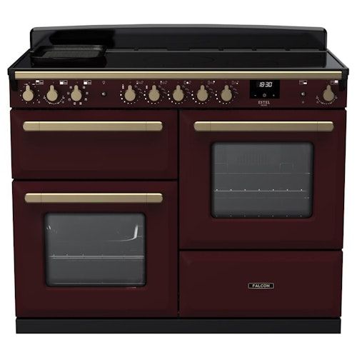 Falcon ESDLO110EIPBOR/AB-E1 Fornuis - Bordeaux met antieke messing - 110 cm