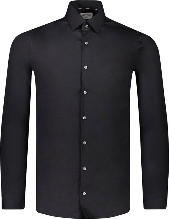 Calvin Klein Slim Fit Overhemd Zwart - Katoen - Maat 42