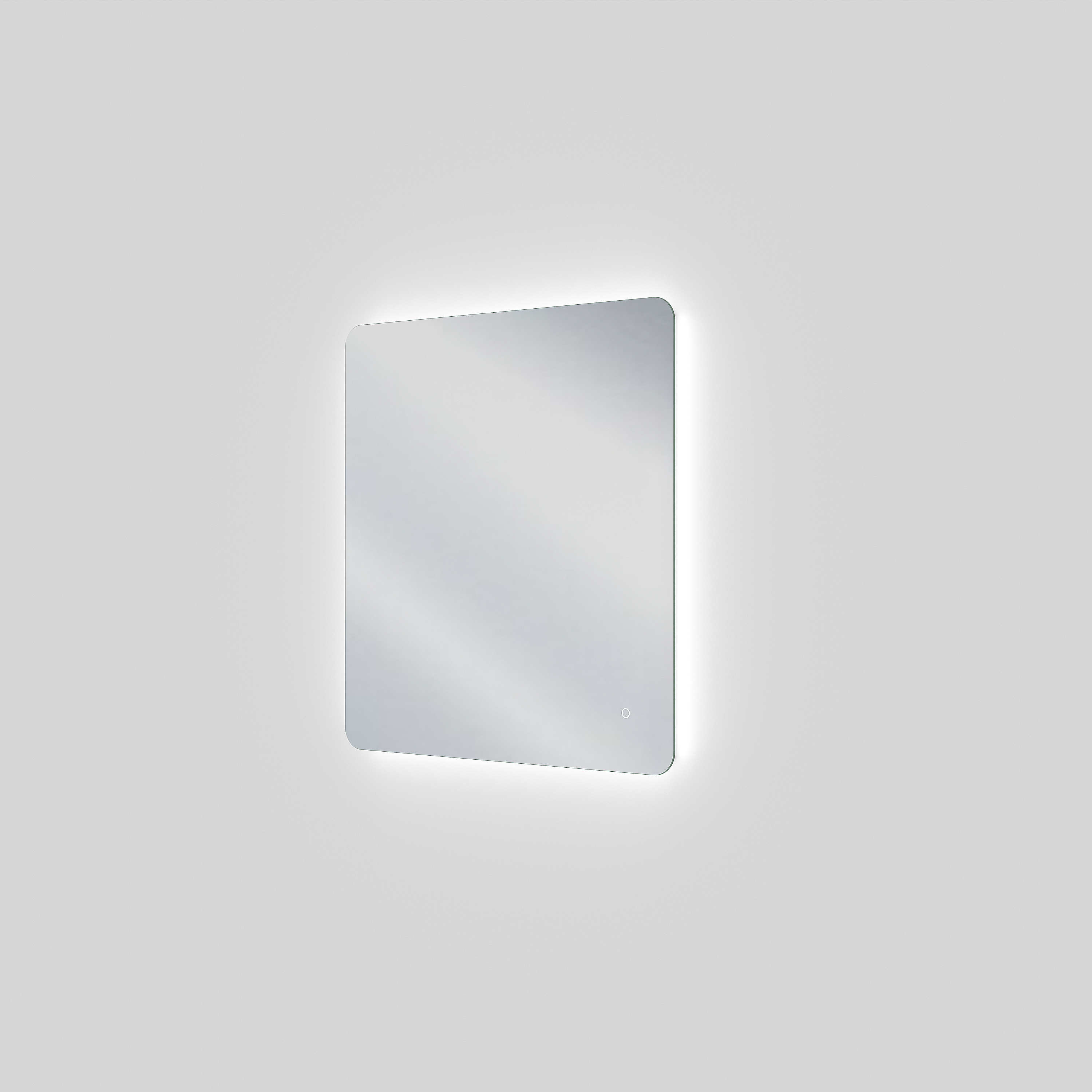 Linie Linie Lux afgeronde hoeken badkamerspiegel 73 x 75 cm met spiegelverlichting