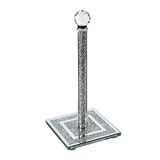 London Boutique Crystal Keuken Roll Houders Vrijstaande Sparkle Verpletterde Diamant Gevulde Vierkante basis 11.8 Inch Hoogte Gift Box