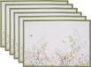 Clayre & Eef Set de 6 sets de table - 48x33 cm - Coton blanc Fleurs