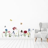 Ambiance Sticker Muurstickers - BLOEMEN IN DE TUIN - transparante zelfklevende achtergrond - 40x75cm