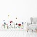Ambiance Sticker Muurstickers - BLOEMEN IN DE TUIN - transparante zelfklevende achtergrond - 40x75cm