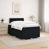vidaXL Boxspringbed met matras, zwart, 120 x 190 cm, stof