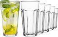 Marque non spécifiée Set de 6 Verres à eau XXL - 630 ml | Verres Tumbler Hauts pour Milkshake, Jus & Smoothies | Design Vintage