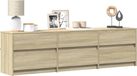 Maison Exclusive meuble TV avec éclairage LED, chêne Sonoma, 180x34x50 cm