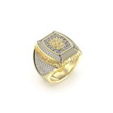 Guess JUMR05002JWYG62 Ring Heren Zirkoon Geel Goud Ringmaat 62