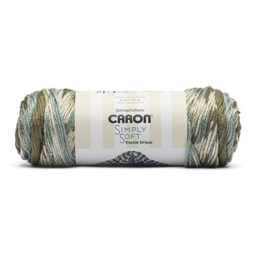 Caron Simply Soft Speckle Stripes Yarn - Moss - 170g