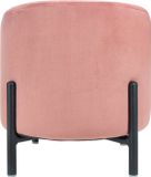 QUVIO Velvet Round Ottoman - Vintage Pink - 30cm