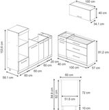 Vicco Keuken Fame-Line, Donkerblauw hoogglans/Wit, 340 cm, WB Antraciet
