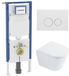Geberit QeramiQ Dely Toiletset - 36.3x51.7cm - diepspoel - rimless - Geberit UP720 inbouwreservoir - softclose toilet zitting - 35mm - mat witte bedieningsplaat - ronde knoppen - met Burda frame - glans wit