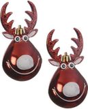 Bellatio Decorations Kaemingk B.V. 10x Kersthangers figuurtjes rendier Rudolph rood 11 cm