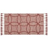 Beliani KIRSEHIR - Laagpolig vloerkleed - Rood - 80 x 150 cm - Katoen