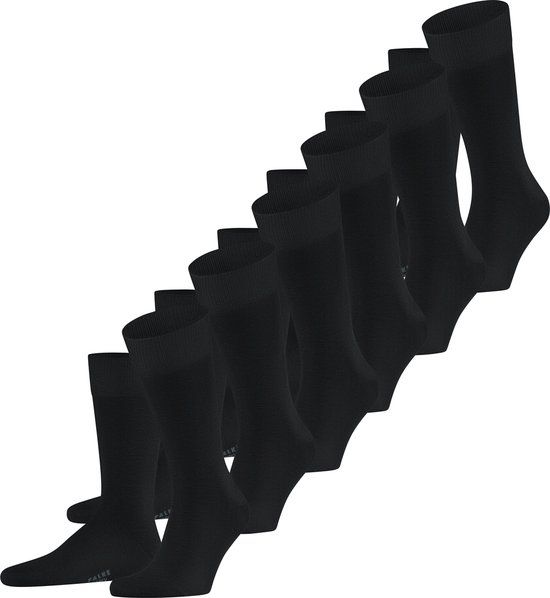 FALKE Happy 6-Pack katoen multipack sokken heren zwart - Maat 47-50