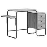 vidaXL Bureau met opslag Grijs Sonoma 120 x 50 x 75 cm