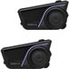 SENA 60S Evo Bluetooth-communicatiehelm voor motorfiets met Bose, mesh & intercom Wave, waterdicht IPX7, bevestigingsset voor twee helmen, spraakbesturing en ruisonderdrukking, dubbelpak