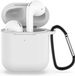 By Qubix AirPods Hoesje - Siliconen Case voor AirPods 1/2 - Wit met Riemclip