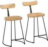 VidaXL Barkrukken 2 st 49x43x88 cm massief mangohout