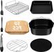 Accessoire set Airfryer - 9-delig, Utilisable pour Airfryers de 5.5L, Inclusif moule à gâteau et plaque à pizza