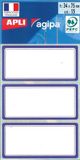 Saunders Schooletiketten ft 75 x 34 mm (b x h), 24 etiketten per etui, blauwe rand
