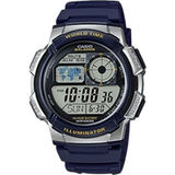 Casio Youth AE-1000W-2AVDF World Time Digitaal Sporthorloge - Blauwe Resin Band