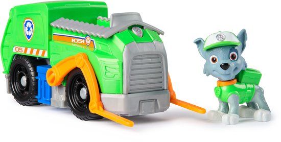 PAW Patrol Rocky's Recycle Truck speelgoedauto met speelfiguur