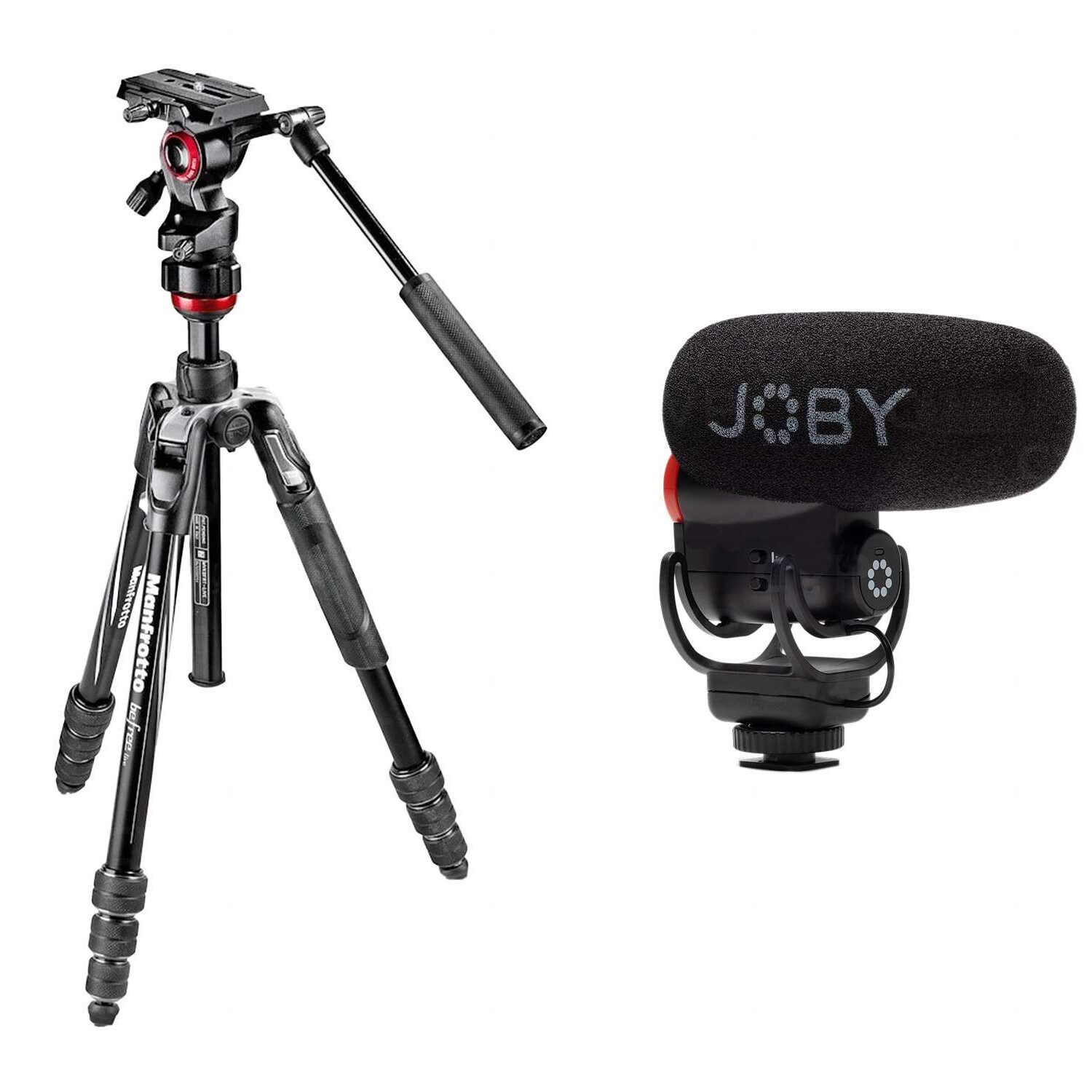 Manfrotto BeFree Advanced Live Aluminium + Joby microfoon