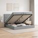 Maison Exclusive Lit Ottoman exclusif avec matelas, couleur gris clair, dimensions 200 x 200 cm, revêtement en tissu