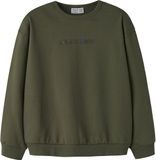 NAME IT Jongens Sweater NKMNORI LS RLX SWEAT BRU BOX Lange Mouw Ronde Hals Katoen Olive Night 146/152