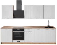 Vicco Complete keukeneenheid Fame-Line, Wit Landhuis/Goudkleurig Eiken, 280 cm