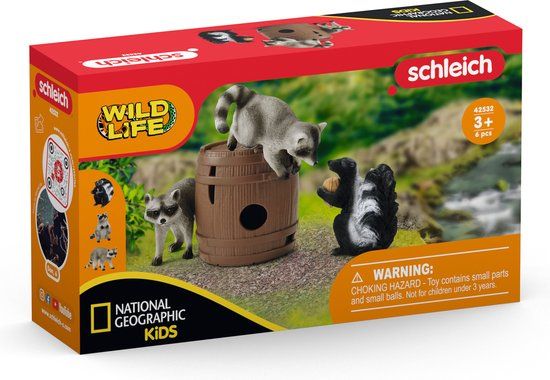 Schleich WILD LIFE Speelfigurenset - Wasbeer en het Stinkdier