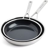 KitchenAid Multi-Ply Koekenpannenset - 2-delig - RVS - Inductie - PFAS-vrij