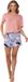 Pastunette Premium Shortama Artistic Floral - EcoVero Viscose - Roze/Blauw - Maat 44