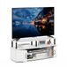 Furinno JAYA TV-standaard, entertainmentcentrum, tv-console, voor tv tot 140 cm, met 2 deuren en kabelbeheergaten, voor woonkamer, slaapkamer, wit