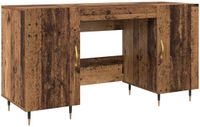 vidaXL Bureau Oud hout Bewerkt hout 140 x 50 x 75 cm