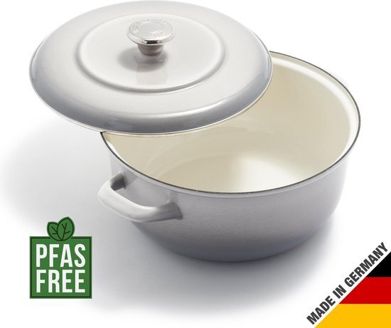 Merten & Storck Handgemaakte Duitse Braadpan O 26 cm/5L - Grijs - Inductie