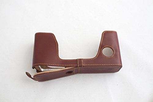 TP Handgemaakte Echt Lederen Half Camera Case Tas Cover voor FUJIFILM X-Pro1 Bruin Bodem Opening Versie