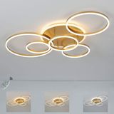 Soft Lite LED Plafondlamp Dimbaar met Afstandsbediening - 6 Ringen - Goud