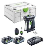Festool C 18 Basic accuboormachine 18 V 45 Nm borstelloos + 2x accu 8,0 Ah + snellader + Systainer