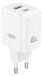 XO Netadapter CE36, 45W, 1x USB-C, 1x USB, wit