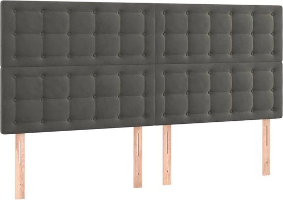 vidaXL Hoofdbord donkergrijs 160x5x118/128 cm Fluweel