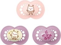 MAM Day & Night Original fopspeen-set met SkinsoftTM siliconen zuiger voor baby's van 6 maanden, roze, 3 stuks