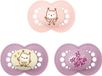 MAM Day & Night Original fopspeen-set met SkinsoftTM siliconen zuiger voor baby's van 6 maanden, roze, 3 stuks