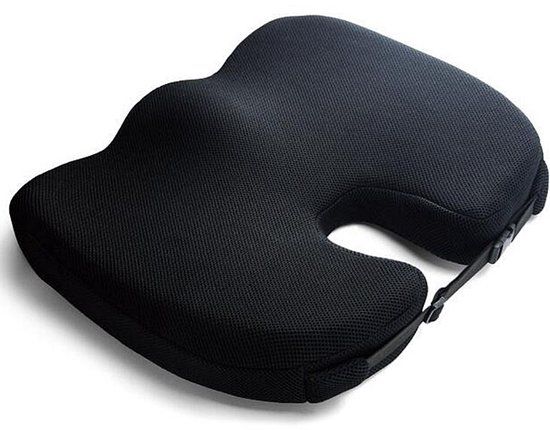 Sleeptight Zitkussen - Orthopedisch Zitkussen met Band - Stuitkussen - Ergonomisch Wigkussen - Zwart - 45cm