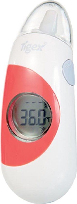 Tigex Thermometer Multifunctioneel - Thermometer voor kinderen - Digitaal - Voorhoofd/Oor - Rood/Wit