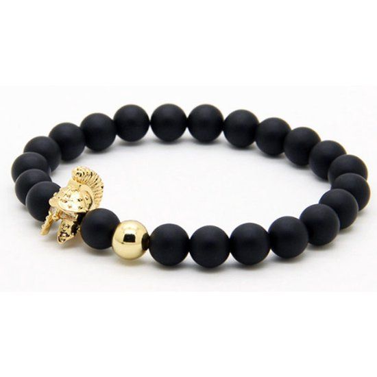 Memphis Accessories Kralen armband mannen Agaat Roman Warrior Gold